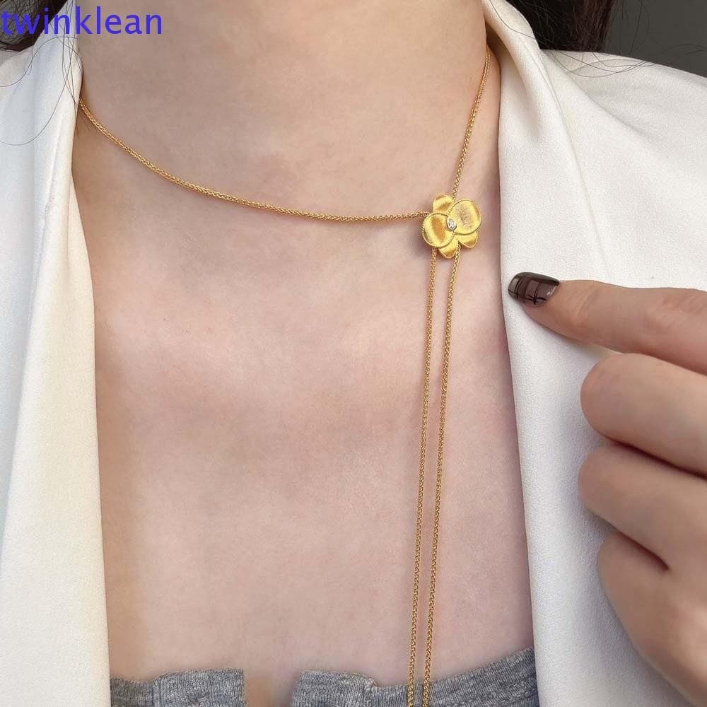 Colar De Orquídea Borboleta TWINKLEAN , Corrente De Clavícula Dourada Luxuosa De Alta Qualidade , Strass