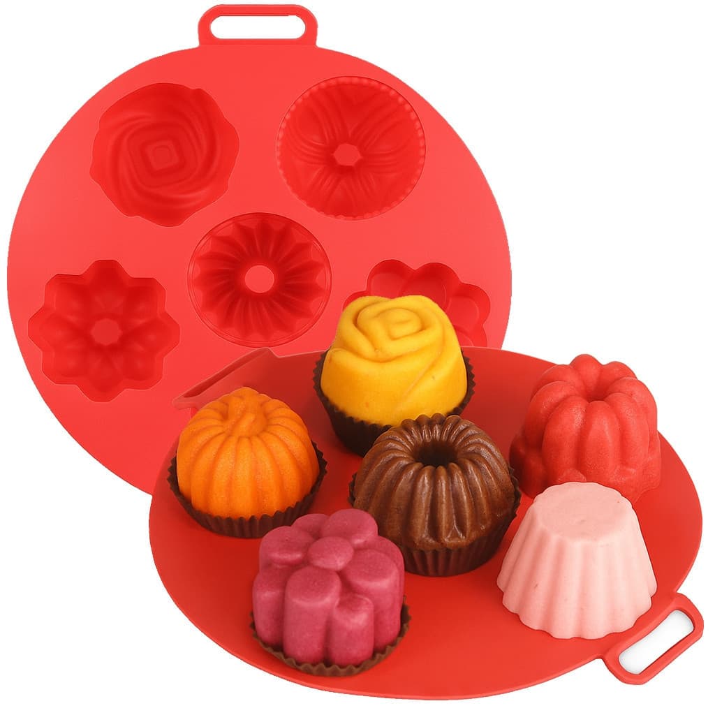 Kit 2 Forma Assadeira Silicone Air Fryer Freezer Cupcake Muffin Bolinho 6 Cavidades Livre de BPA