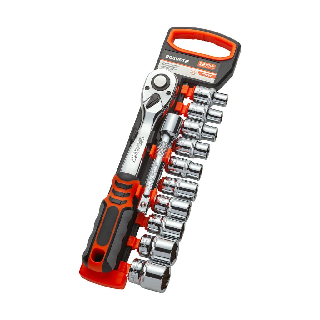 Jogo De Soquetes Sextavados 10 A 24mm 12 Peças Robust