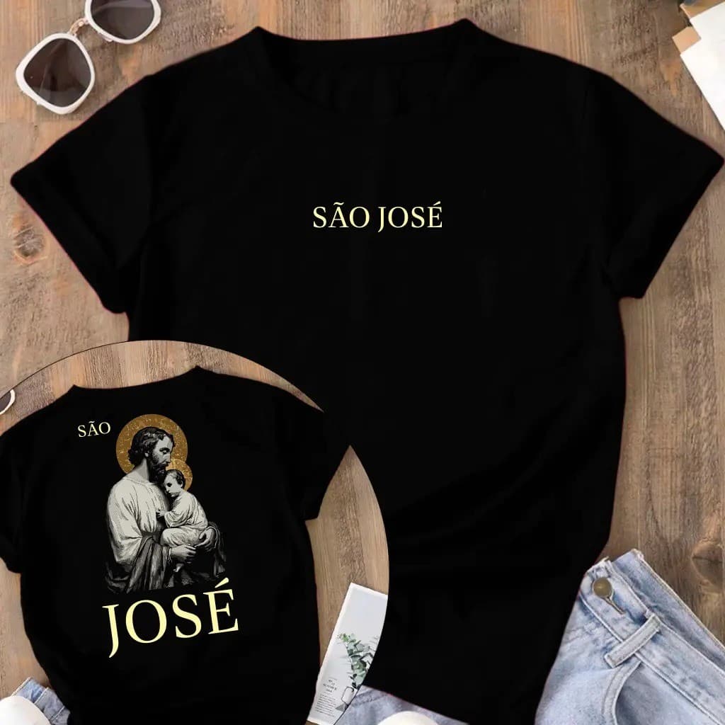 Camiseta Tradicional São José Religiosa 100% Algodão Unissex
