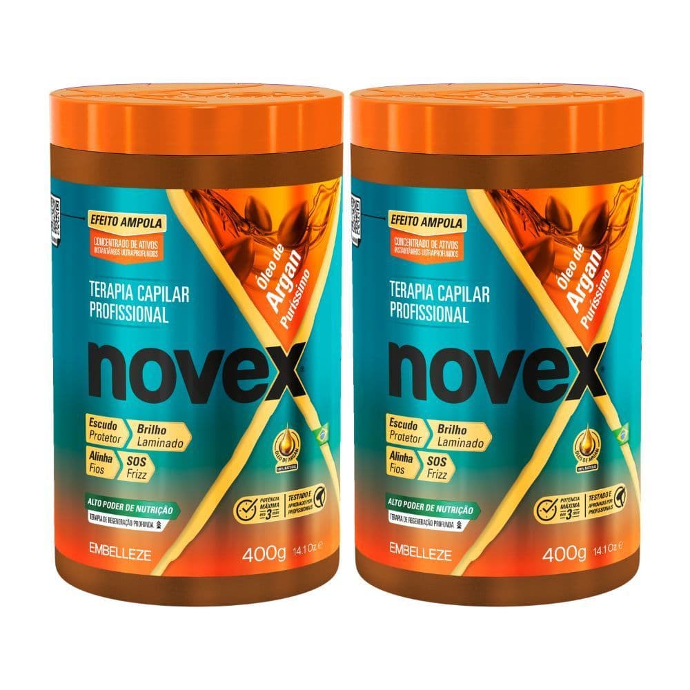 Kit 2 Creme de Tratamento Novex Óleo de Argan 400g