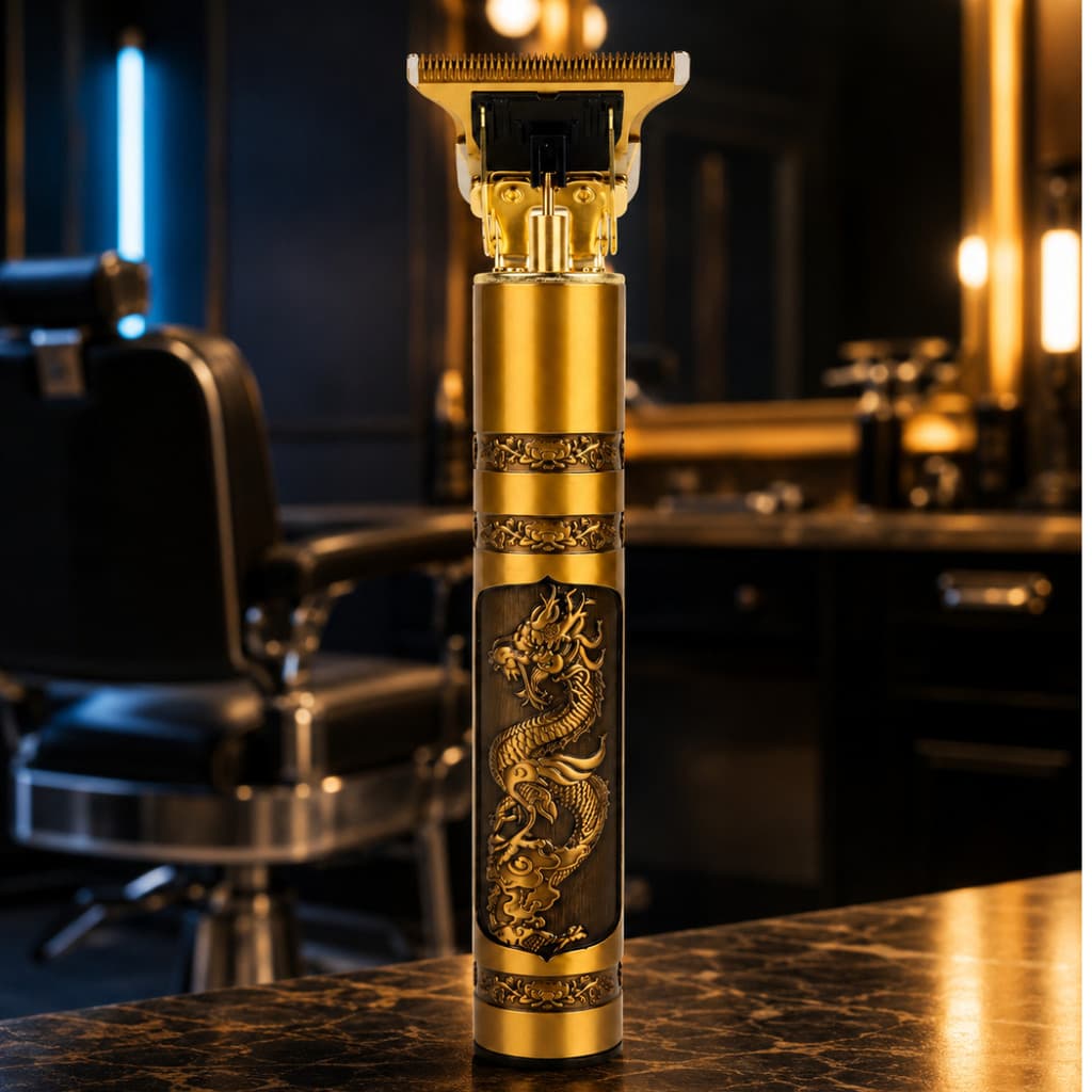 Máquina Cortar Cabelo Barbeiro Profissional Premium Dragão Elétrica Bateria Recarregável  Alta Performance