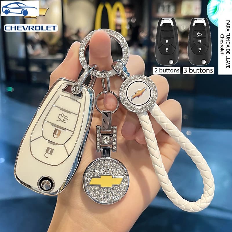 Chaveiro de TPU para Carro Chevrolet com 2/3 Botões, Compatível com Onix, Classic, Camaro, Prisma 5AWL