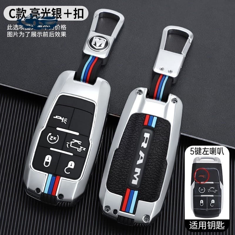 Capa de Chave de Carro em Liga de Zinco TPU para Chaves de 3, 4, 5 e 6 Botões, Acessórios para Carros Dodge 8523 7216 39