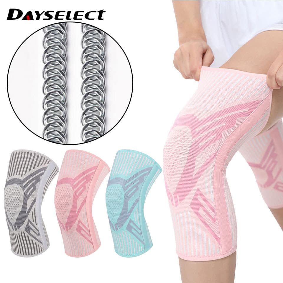 DAYSELECT 1 Peça Esportiva Antiderrapante Joelheira Respirável Pressão À Prova De Suor Silicone De Corrida