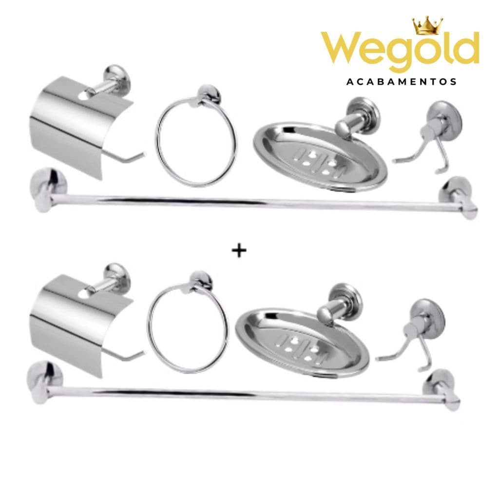 2 Kit Stander Banheiro Completo com Suporte e Acessórios Inox – Alta Resistência, Moderno e Fácil