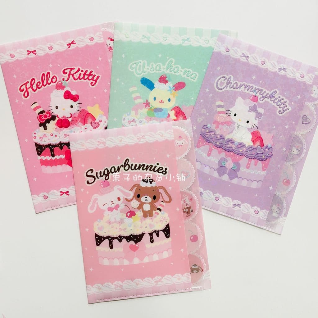 Japão sunstar Sanrio Kitty Sobremesa Coelho Flor Coelho Tipo A4L (não é possível totalmente desdobrar) 5 pastas de inser