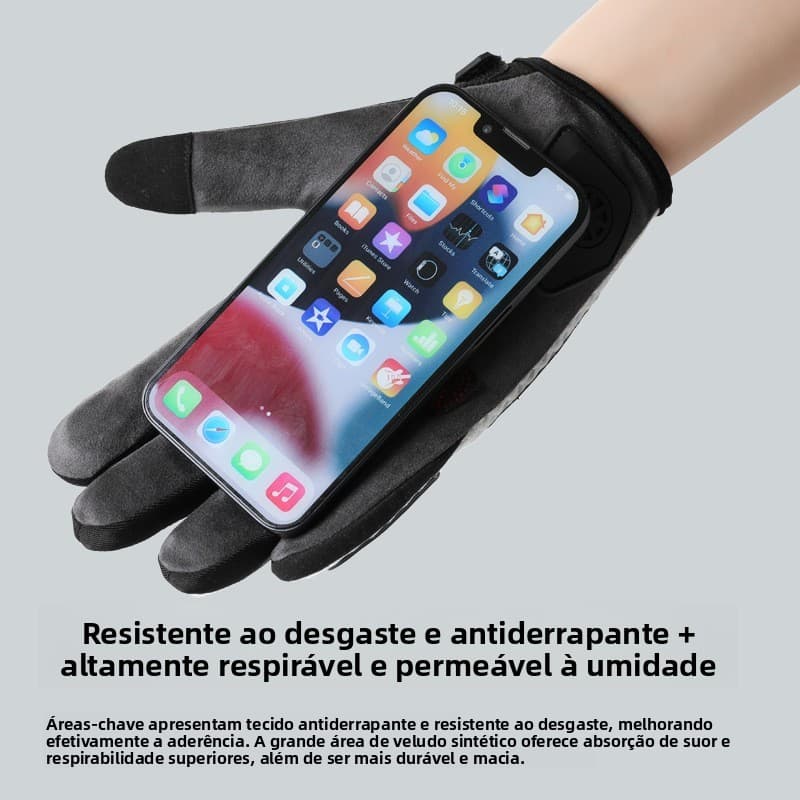 Luvas de motociclismo de dedo inteiro, protetoras, unissex, respiráveis, resistentes ao desgaste, antiderrapantes, anti-