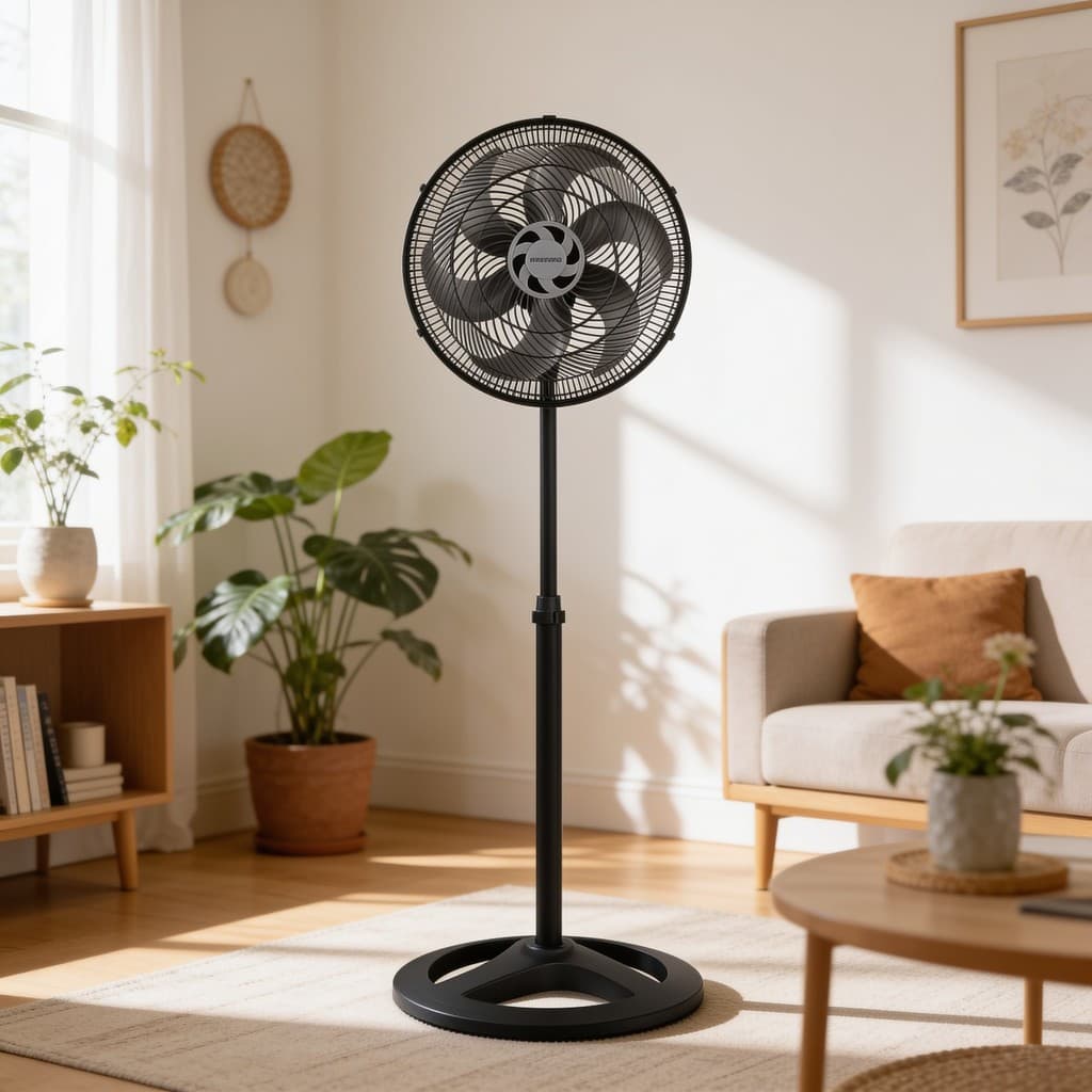 Ventilador de Coluna Ventisol Turbo Preto 6P 40cm Premium 127v 220v de Pé Grande Portátil