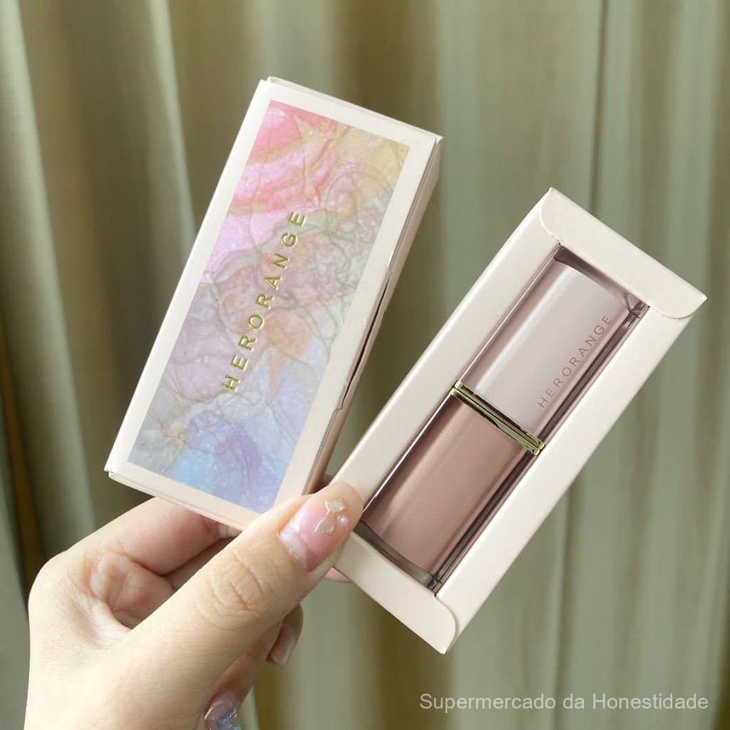 Batom HERORANGE Crystal Square Tube, Batom Matte Velvet, à prova d'água, resistente ao suor, de longa duração e sem desb
