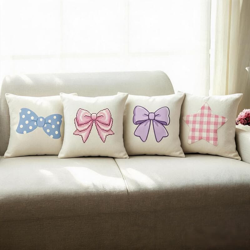 45x45cm Almofadas Estampadas Borboleta e Laço Decoração de Casa (0157-0166)