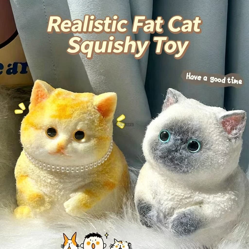Simulação Gato Pitada Música Boneca DIY-Grande Macs Gorduras Descompressão Ornamento Pintado À Mão