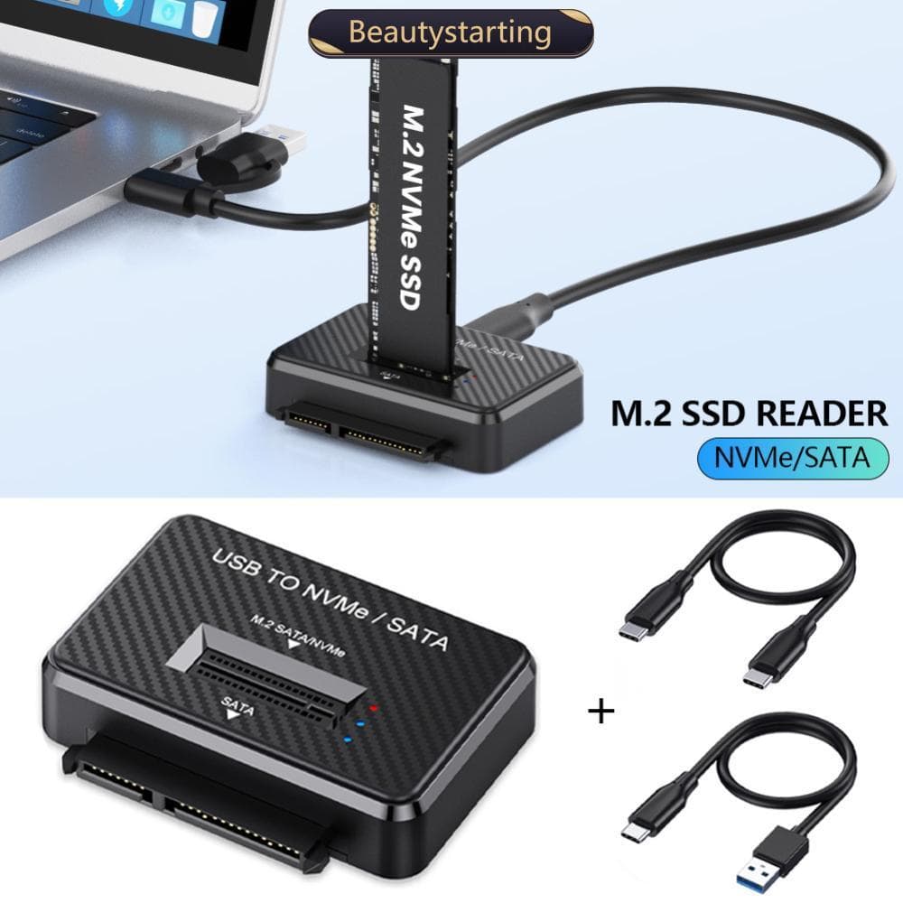 BEAUTYSTARTING Leitor SSD M . 2 NVMe SATA Protocolo Duplo USB 3.1 10 Gbps Base De Acoplamento Externa Suporta 2230 2242