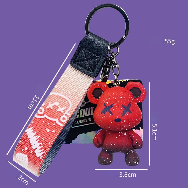 Chaveiro Com Pingente De Urso Em Degradê/Pequenos Presentes/Acessórios Para Carro