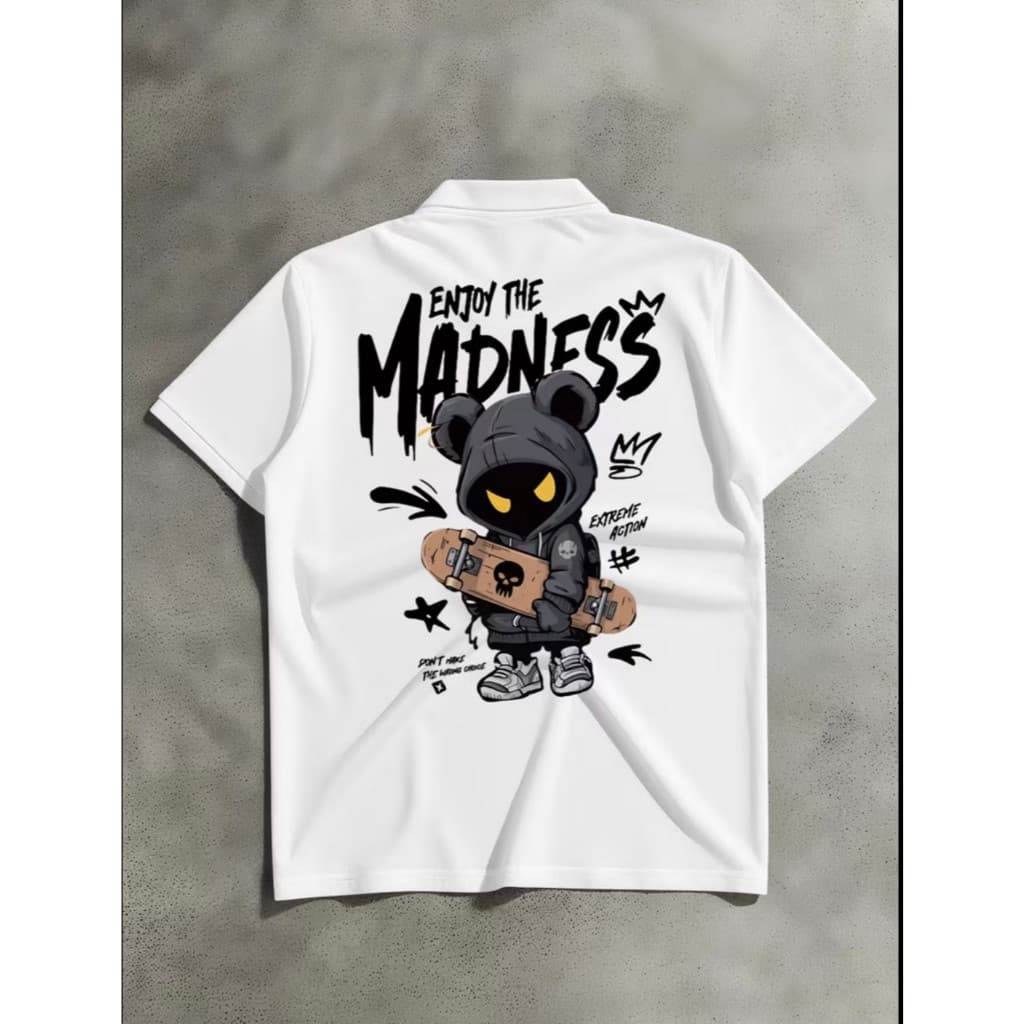 Camisa Polo Malha Piquet 03 Unissex Estampa MADNESS, camisa casual de verão, Promoção Envio Rápido
