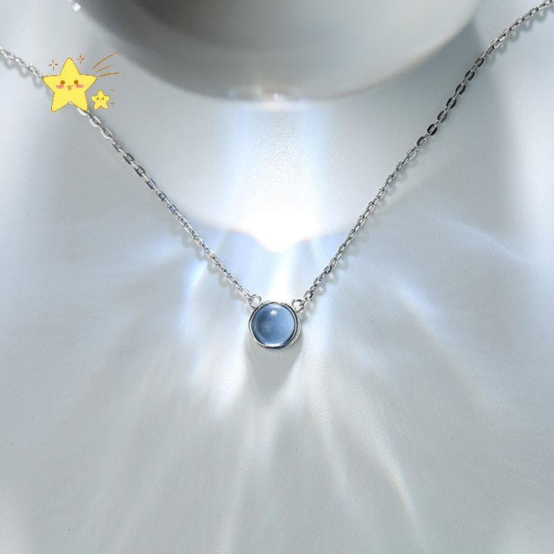 [JBTH] Oceano Coração Clavícula Nelace Mulheres Pingente De Cristal Azul Joias Da Moda [JB]