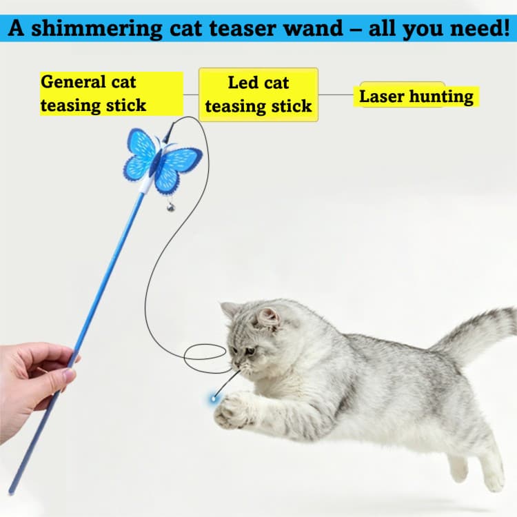 ⭐Promoção⭐Varinha de Brinquedo para Gato com Fibra Óptica Japonesa e Coreana, Varinha de Brinquedo para Gato com Laser