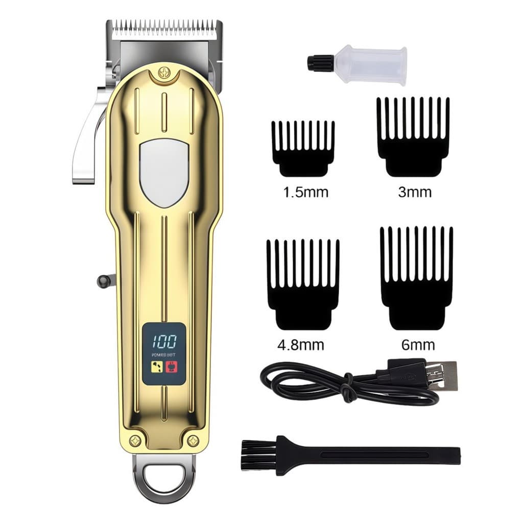 Máquina De Cortar Cabelo Profissional Sem Fio Recarregável Gold Mini