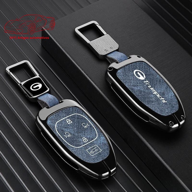 Capa de Chave de Carro em Couro + Liga para Trumpchi GAC GS4 GM6 GM8 GA3 GA6 GS7 GA4 GS5 GS3 Legend GS8 Empow J11 J15 AD