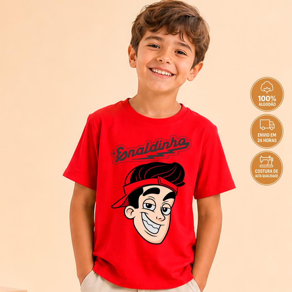 Camiseta Camisa Blusa Enaldinho Juvenil Infantil Kids Dia a Dia Natan 100% Algodão
