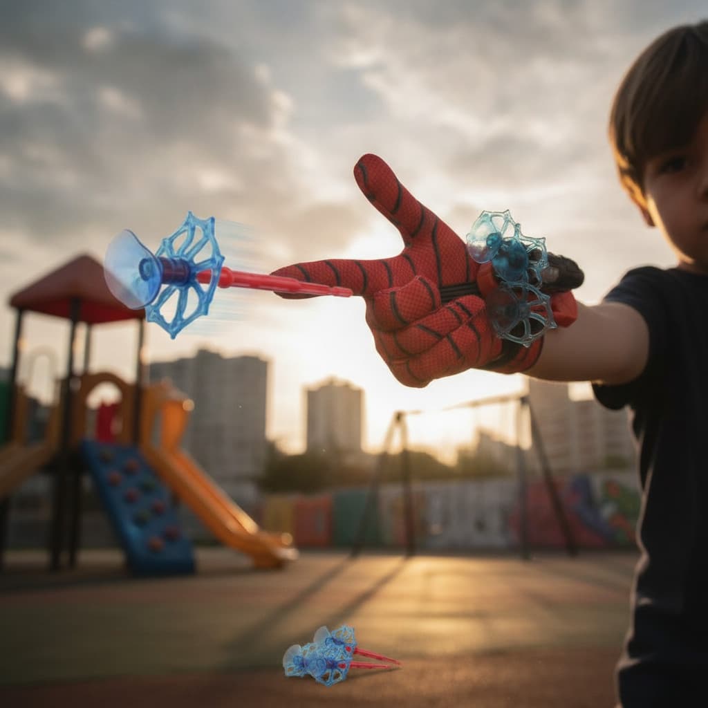 Acessório Lançador Teia Aranha Infantil Luva Temática Fantasia Crianças Brincadeira Criativa Ac