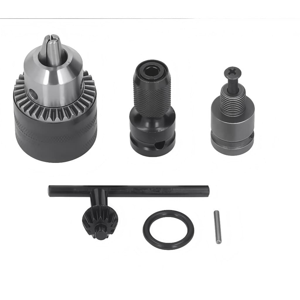 Kit 6 Mandril com Chave + Haste Soquete Adaptador Quadrado Chave De Impacto 1/2Pol Bits 1/4 Engate Rápido Parafusadeira