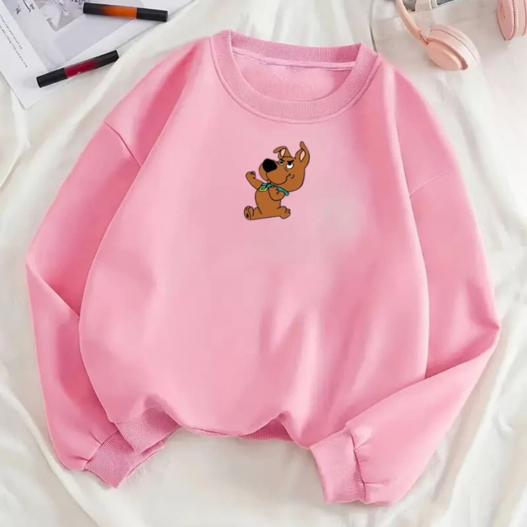 Moletom Blusa de Frio Casaco Feminino Estampas Minimalistas Em 100% Algodão Gola Careca Plus Size