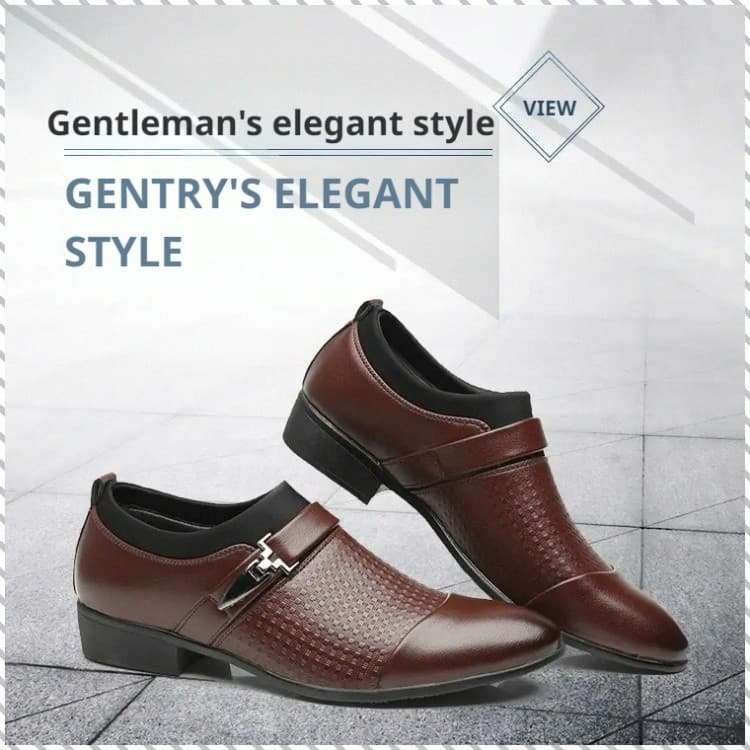 Sapatos masculinos casuais de negócios em tamanho grande, sapatos masculinos de couro com bico fino