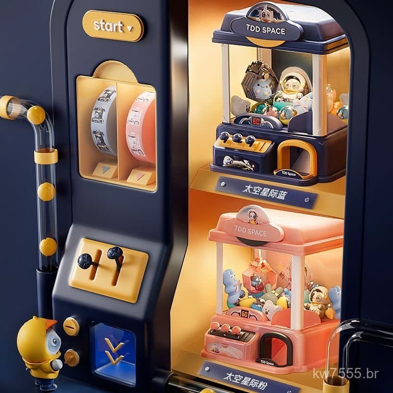Máquina de Garras Infantil Taodudu, Mini Capturador de Bonecas Doméstico para Meninas, Grande Máquina Gacha Operada por