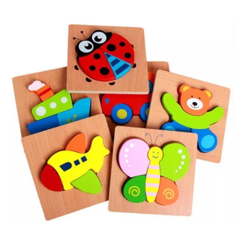 Quebra-cabeça de madeira 3D, brinquedo educativo Montessori para bebês e crianças