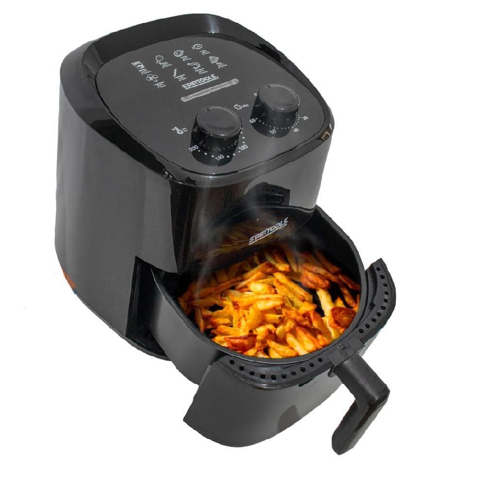 AIR FRYER FRITADEIRA ELÉTRICA SEM ÓLEO 3,4L 127V PRETA CESTO REMOVÍVEL TIMER DESLIGAMENTO AUTOMÁTICO