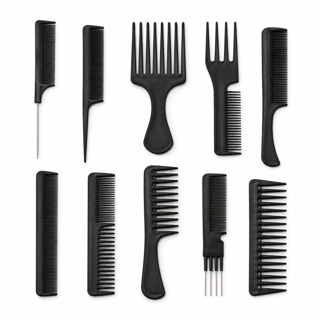 Kit 10 Pentes Profissionais Para Corte Penteado E Desembaraço