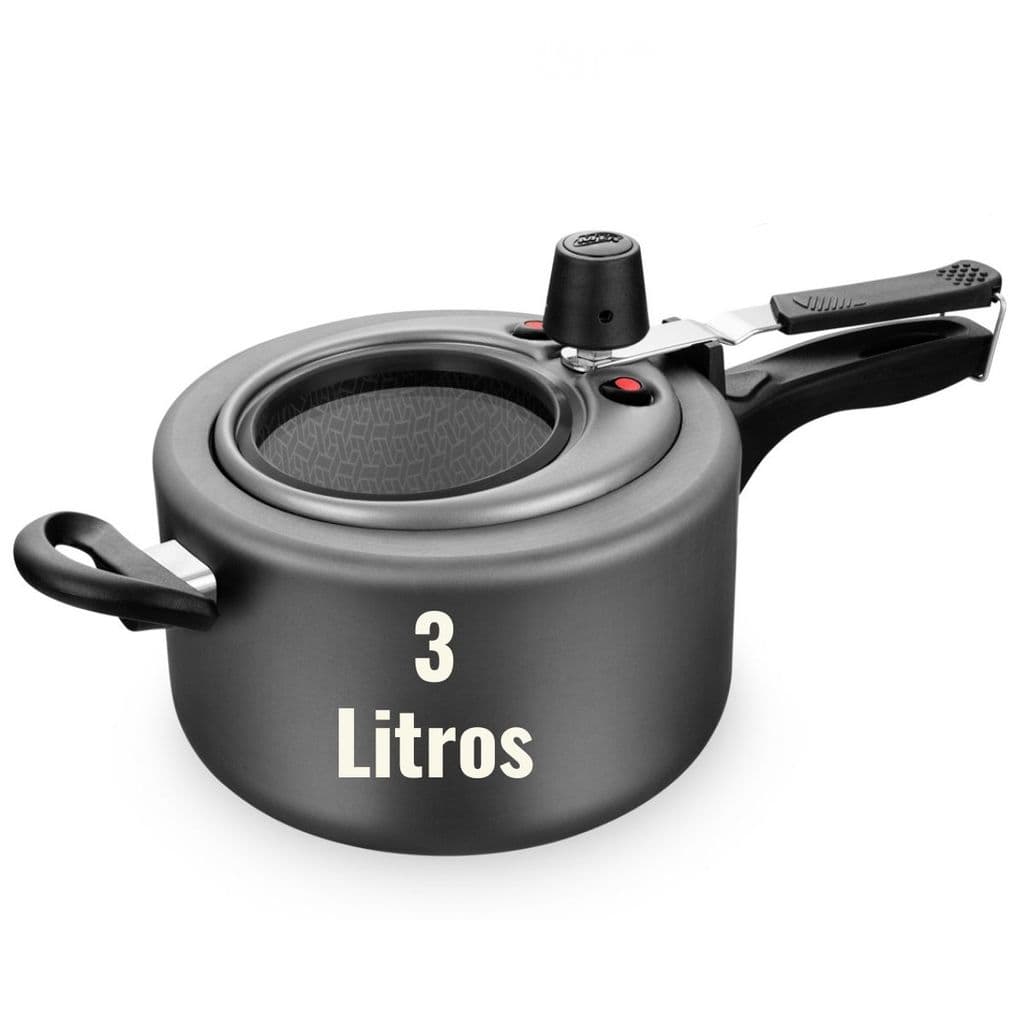 Panela de Pressão MTA 3 Litros com Visor de Vidro Temperado em Alumínio Resistente