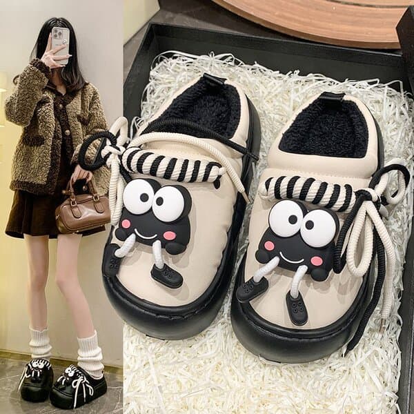 | slippers | ❂2024 inverno novo estilo chinelos de algodão de sola macia velo quente casa chinelos femininos chinelos pe
