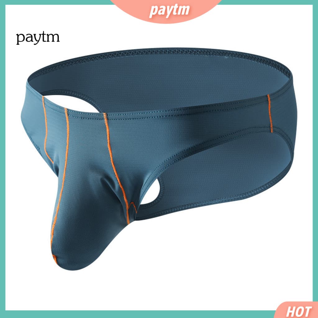 Stretchy Men Underwear Ice Silk Briefs Men's Ultra-thin Low-rise Elastic Comfortable Summer Solid Color 3d Elephant Nose