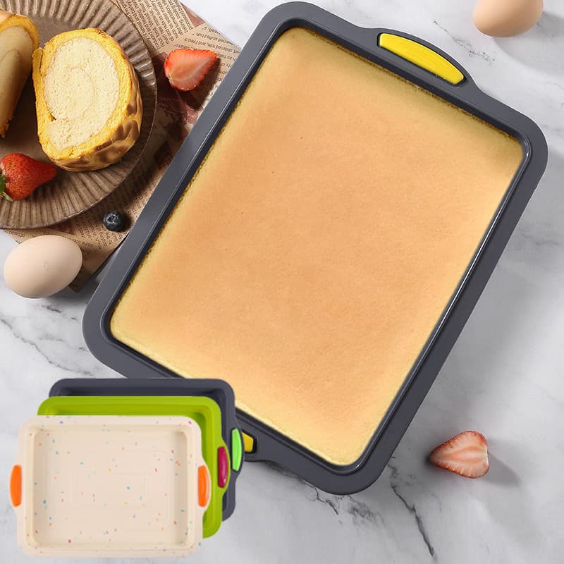 Molde de bolo de Brownie de qualidade alimentar, molde quadrado de Silicone para cozimento doméstico, faça você mesmo, r