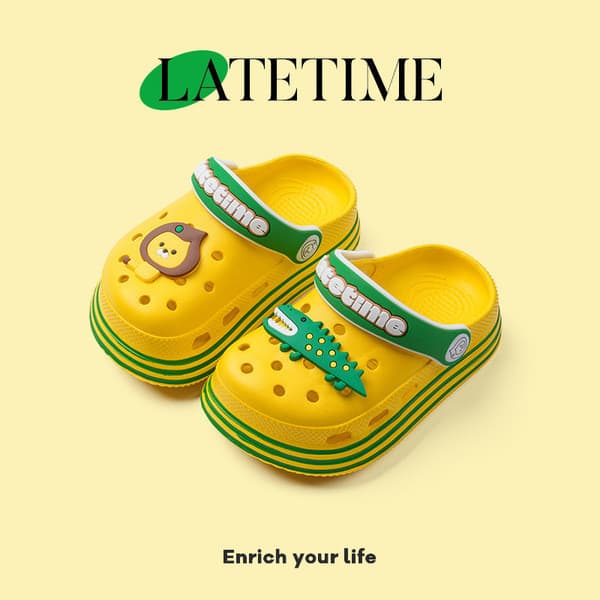 | slippers | ✥Leão dos desenhos animados crocodilo chinelos infantis verão meninos meninas 2024 novo estilo sola macia A