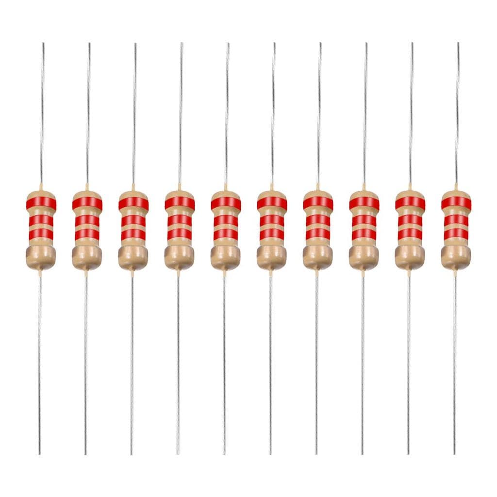Resistores de Filme de Carbono YOKIVE 400 PCS, 1/4W 2.2K Ohm com tolerância de 5%, ideais para projetos eletrônicos DIY