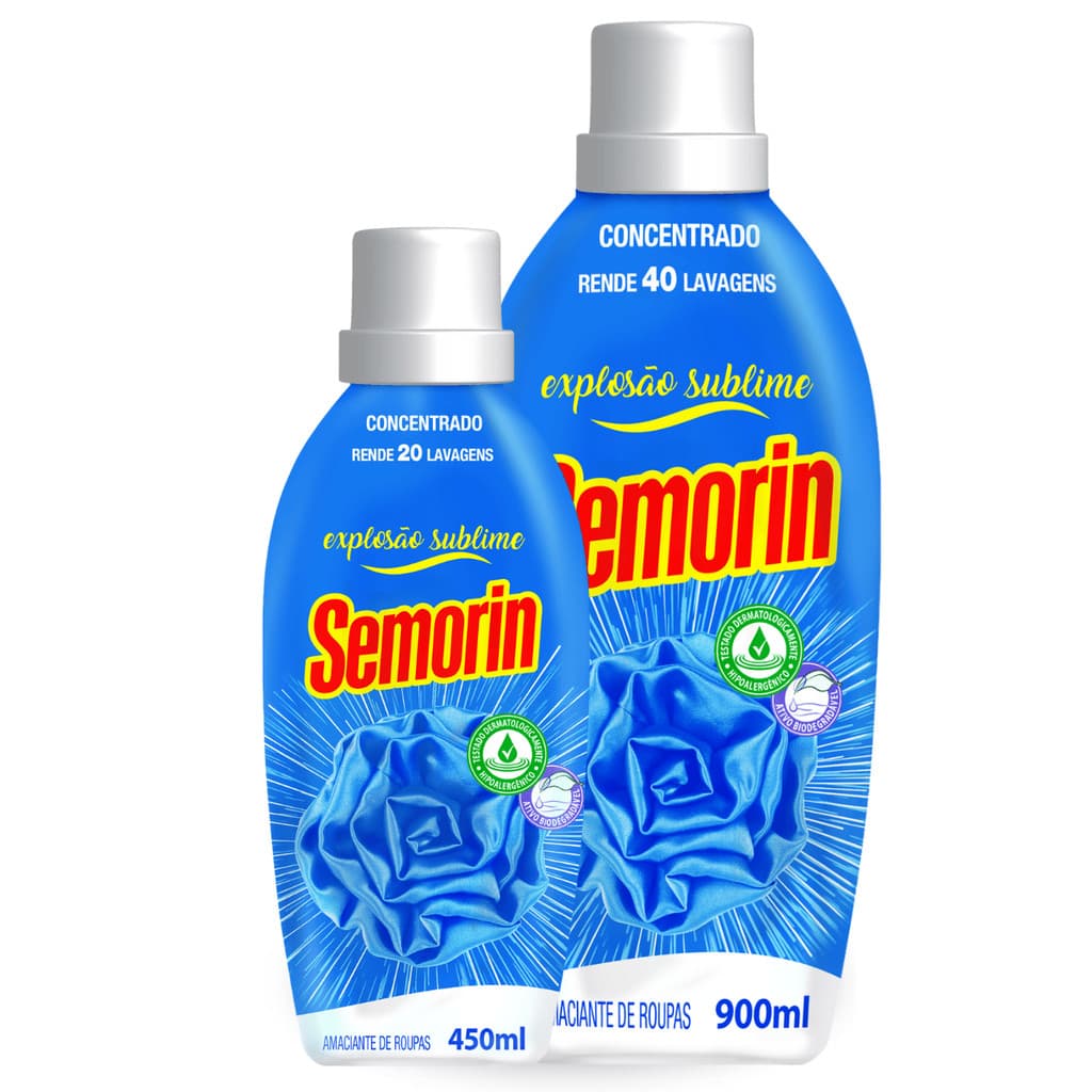 Amaciante de Roupas Explosão Sublime Concentrado 450ml e 900ml