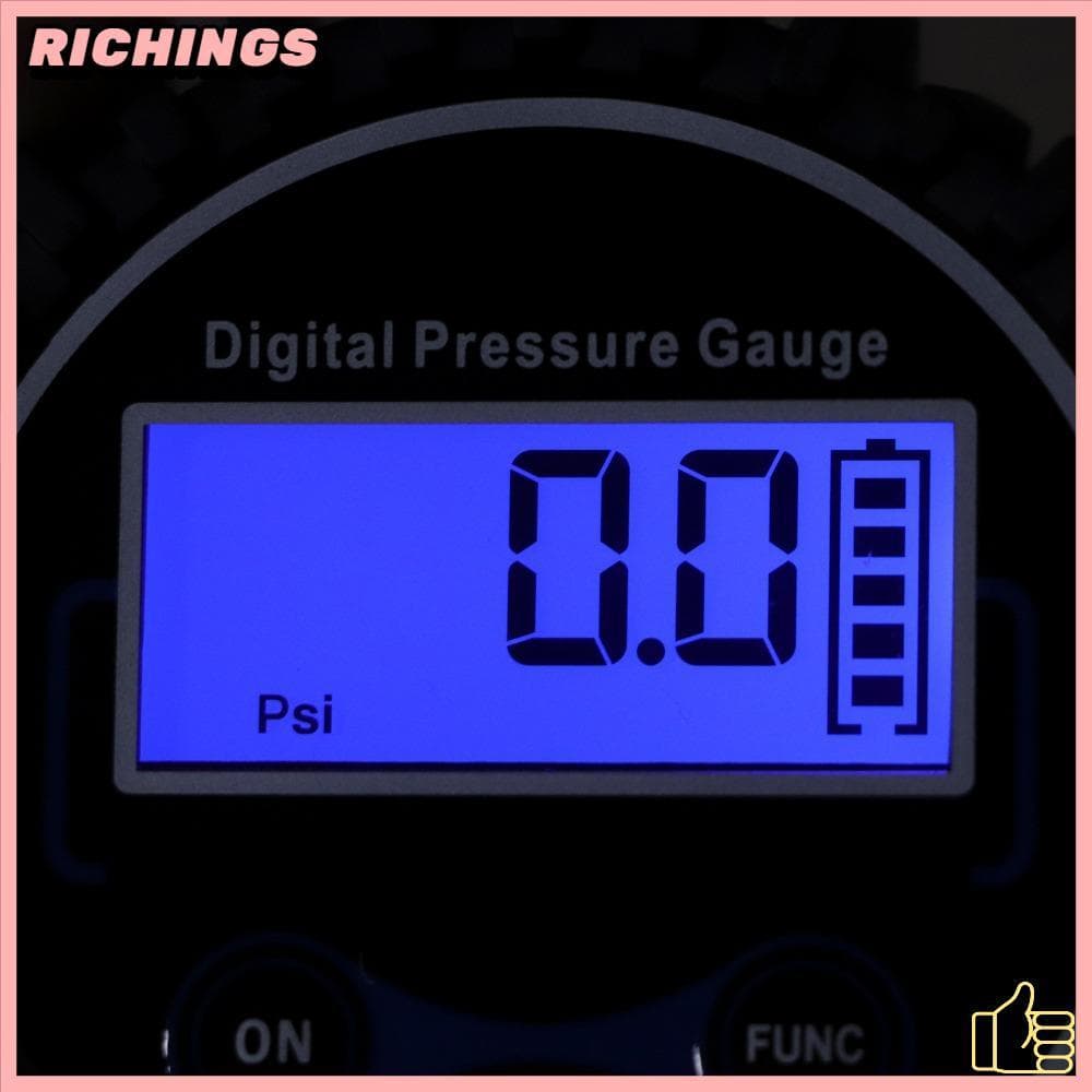 [RICHIS] Medidor Digital De Pneus , Universal De Pressão De 200 Psi , Display LCD