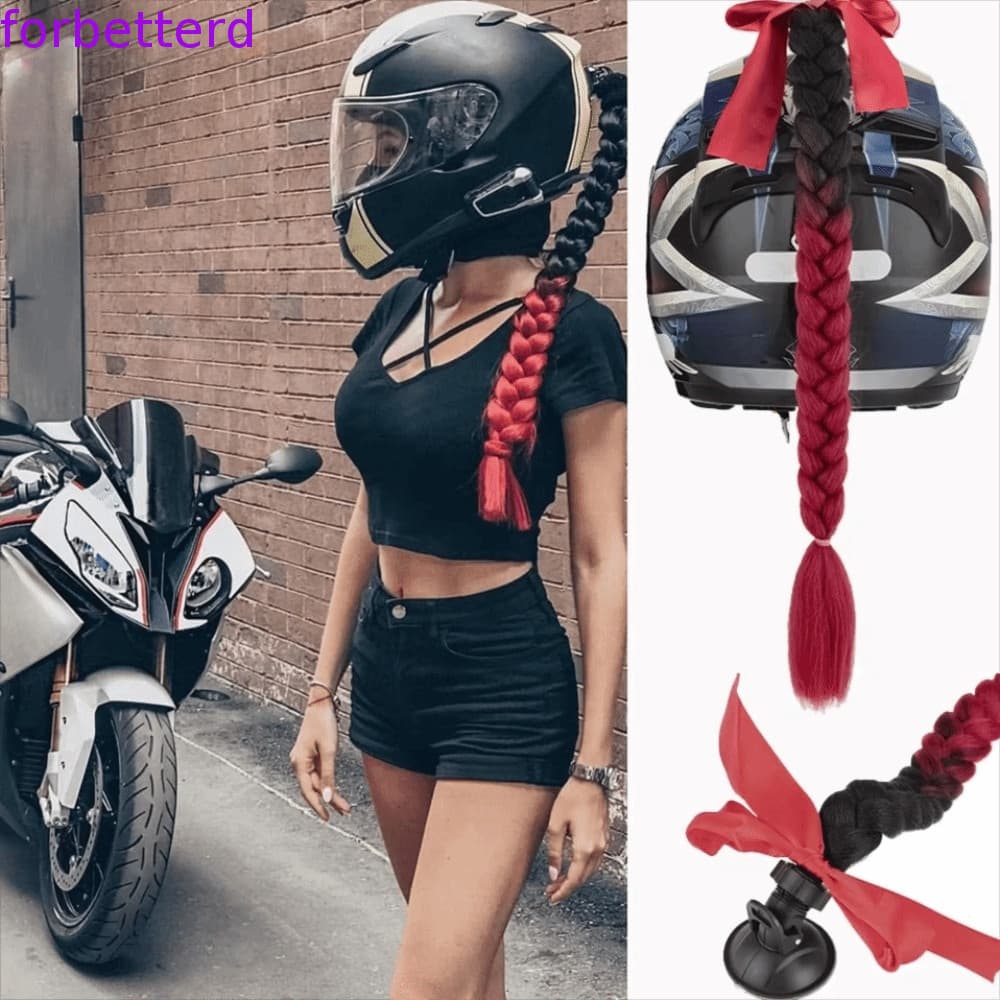 FORBETTERD Capacete Tranças Cabelo Rabo De Cavalo , Rampa Gradiente Com Ventosa De Sintético , Laço