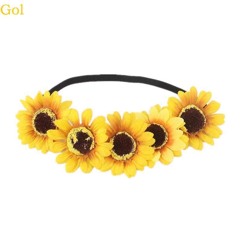 Margarida Coroa Elástica Girassol Bandana Bebê Menina Criança Floral Grinalda Acessório Cabelo Hairband