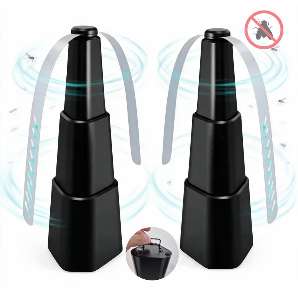 Kit 2 Espanta Mosca Ventilador Repelente Mosquito Para Mesa
