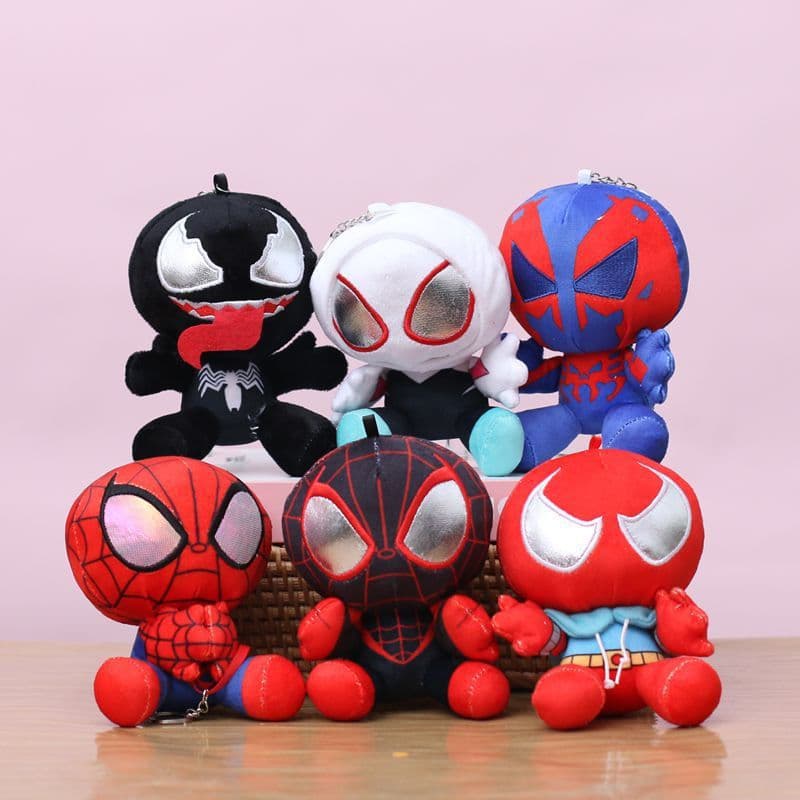 Boneco de Pelúcia Fofo do Homem-Aranha, Brinquedo para Crianças, Chaveiro para Bolsa
