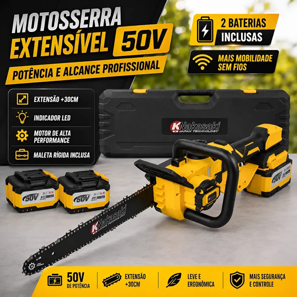 Motosserra Extensível 2 Baterias 50v Nk4825-12s  K Nakasaki