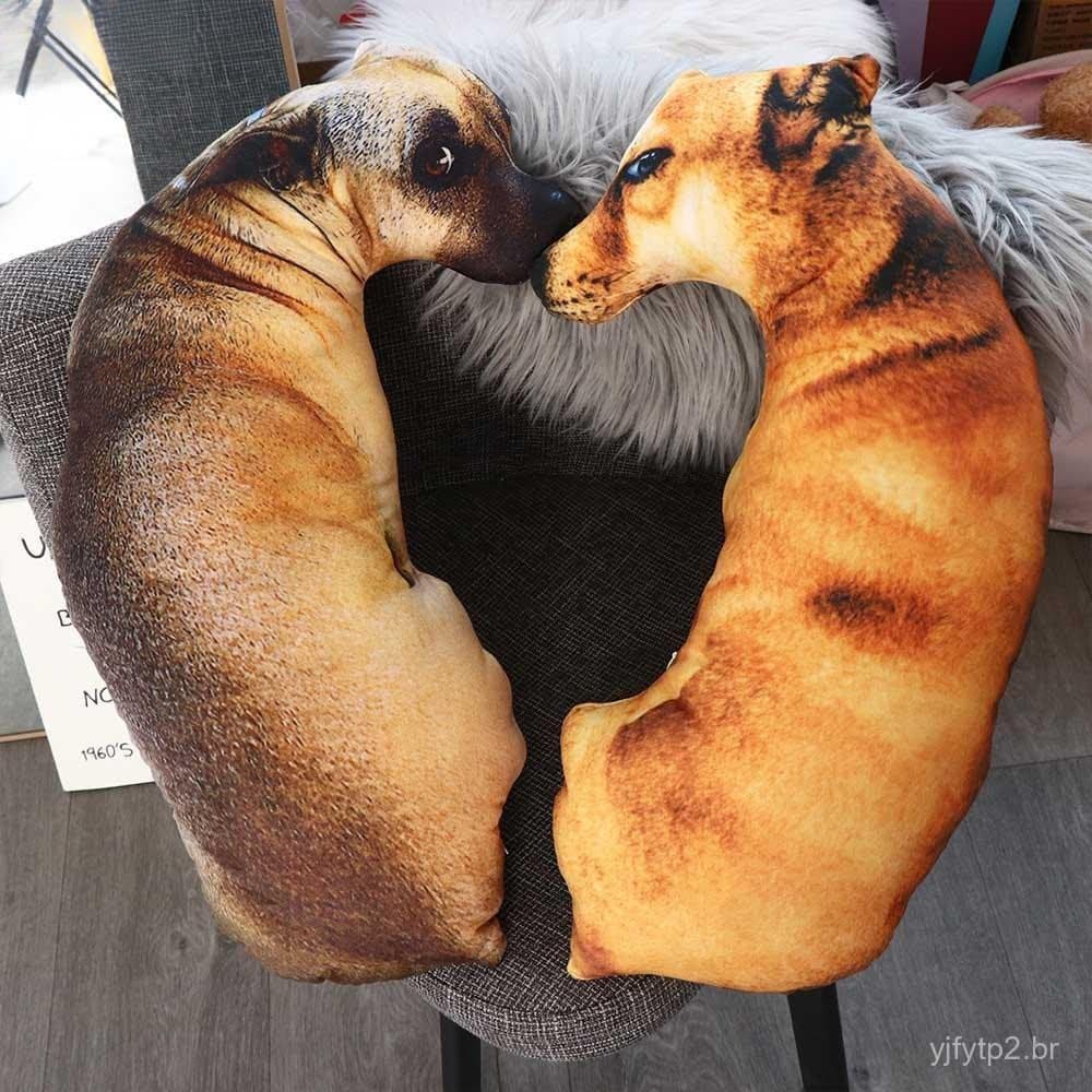 Almofada para Cães, Almofada de Animal 3D Macia e Realista, Decoração Criativa de Pelúcia para Casa