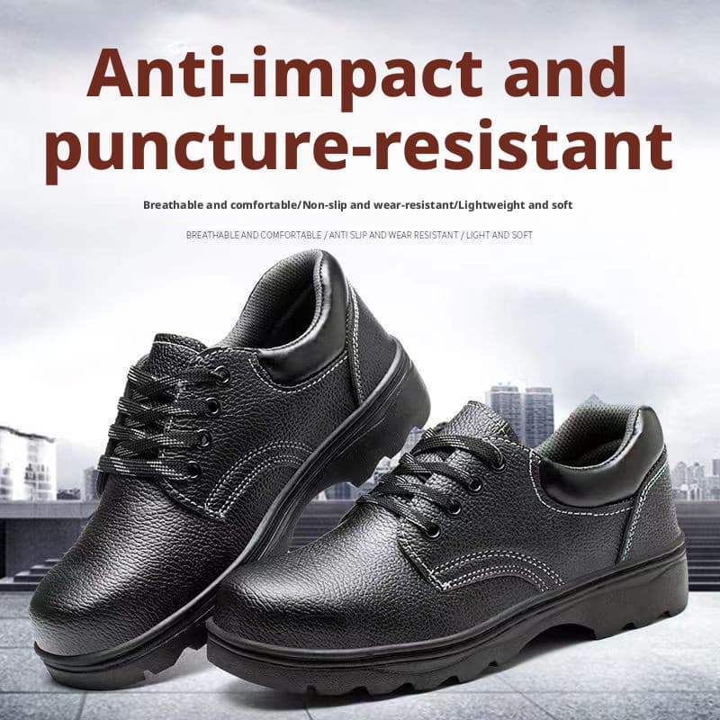 Sapatos De Segurança Masculinos Com Biqueira De Aço E Corte Baixo , Anti-Esmagamento Furos , Botas De Trabalho Resitante