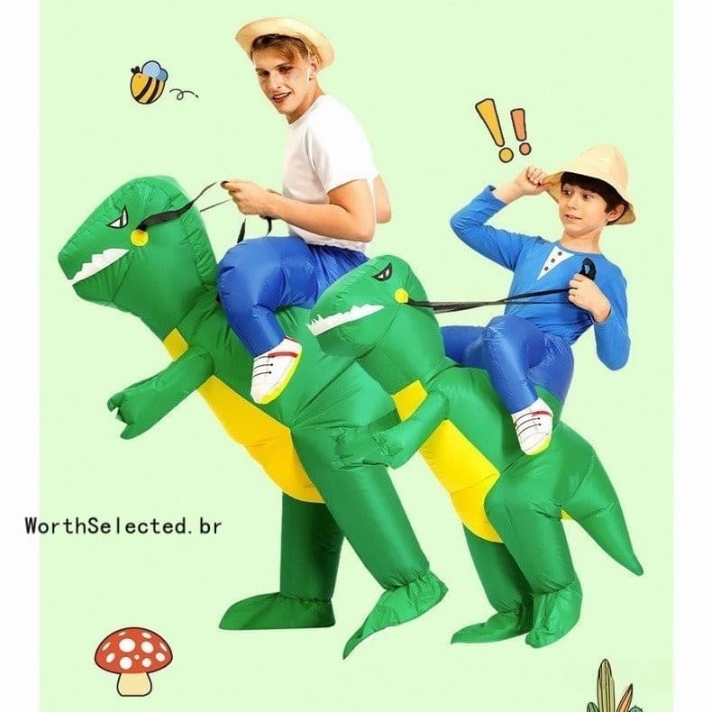 Fantasia de dinossauro inflável, adequada para caminhar, adequada para fantasia de fantasia explosiva de Halloween e fes