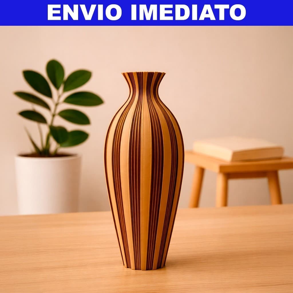 Vaso Decorativo com Design Estriado