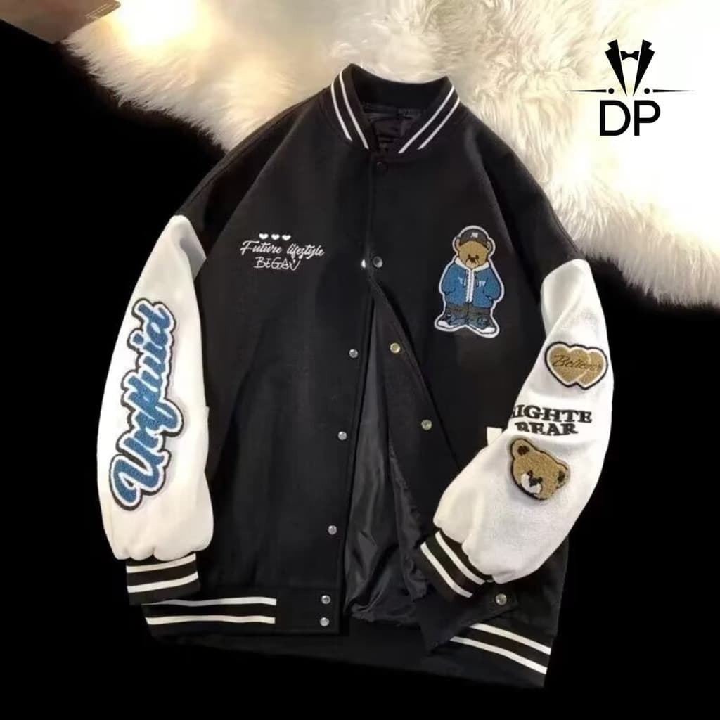 Jaqueta De Beisebol Masculina Solta E Versátil Estilo Ins , Casual , Legal , Para Primavera Outono , T176 Preto